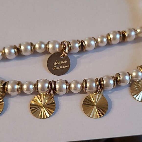 Deepa Gurnani Malens Beaded Charm Necklace - Ivory - NWT - Picture 3 of 4